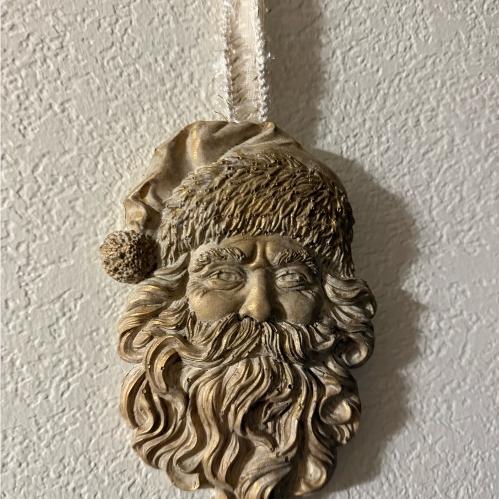 Gold Santa Claus Holiday Ornament